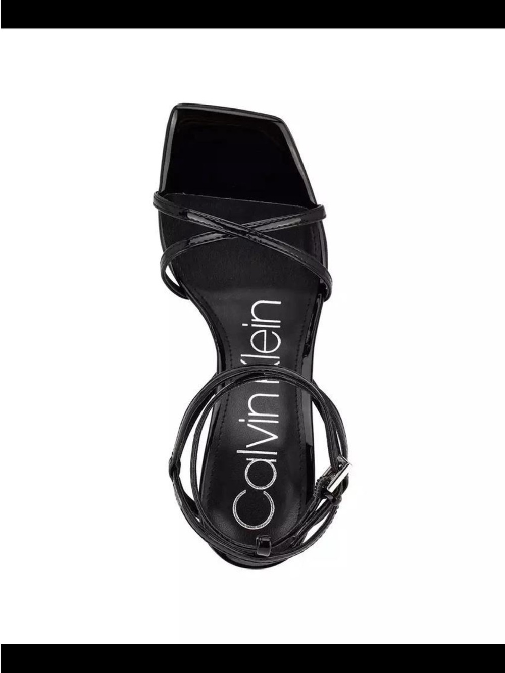Calvin Klein Teagan Black Patent Strappy Stiletto - Picture 2 of 8